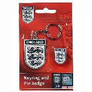 Official Team England Keyring and Badge Set