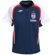 England Bench Poly Polo Shirt - Bright Navy/White/Vermillion - Kids