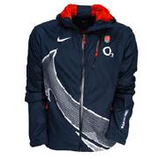 England Rugby Rain Jacket - Obsidian/White