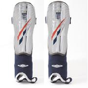 England Target Shin Pad - SILVER/CHROME/NAVY/RED - Kids