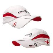 Golf Cap In Red and White with England Flag and Ball Marker