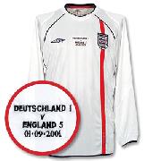 01-03 England Home L/S Shirt + England V Deutschland Embroidery New Location