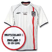 01-03 England Home Shirt (England V Deutschland Embroidery New Location)