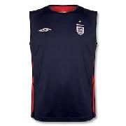 06-07 England Sleeveless Poly Tee - Navy/Red