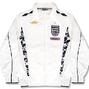 07-08 England Anthem Jacket - Boys - White/Dark Navy/Red