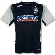 07-08 England Bench Poly Tee - Dark Navy/Light Grey/Dark Grey