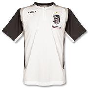 07-08 England Bench Poly Tee - White/Dark Grey/Light Grey