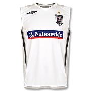 07-08 England Sleeveless Training Jersey - White/Dark Grey/Light Grey