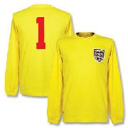 1966 England Retro L/S Gk Shirt + No.1 - Yellow