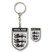 England Crest Keyring and Pin Badge Set