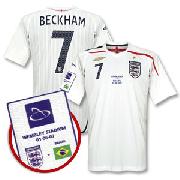 Wembley Opening International Match England Home Shirt + Beckham No.7